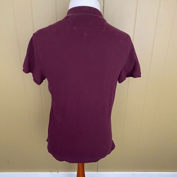 American Eagle outfitters men M 2 button polo athletic fit burgundy - Picture 7 of 9